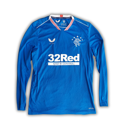 Rangers F.C. 2020/21 L/S Home Shirt (Very good) - Size M